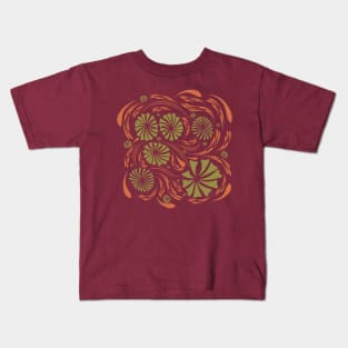 Folk flowers floral art print Flowers abstract art Kids T-Shirt